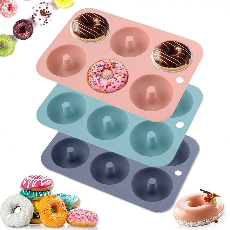Round Silicone Donut Mold High Temperature Resistant Cake Chocolate Macaron Pastry Tools Pudding Mo 3