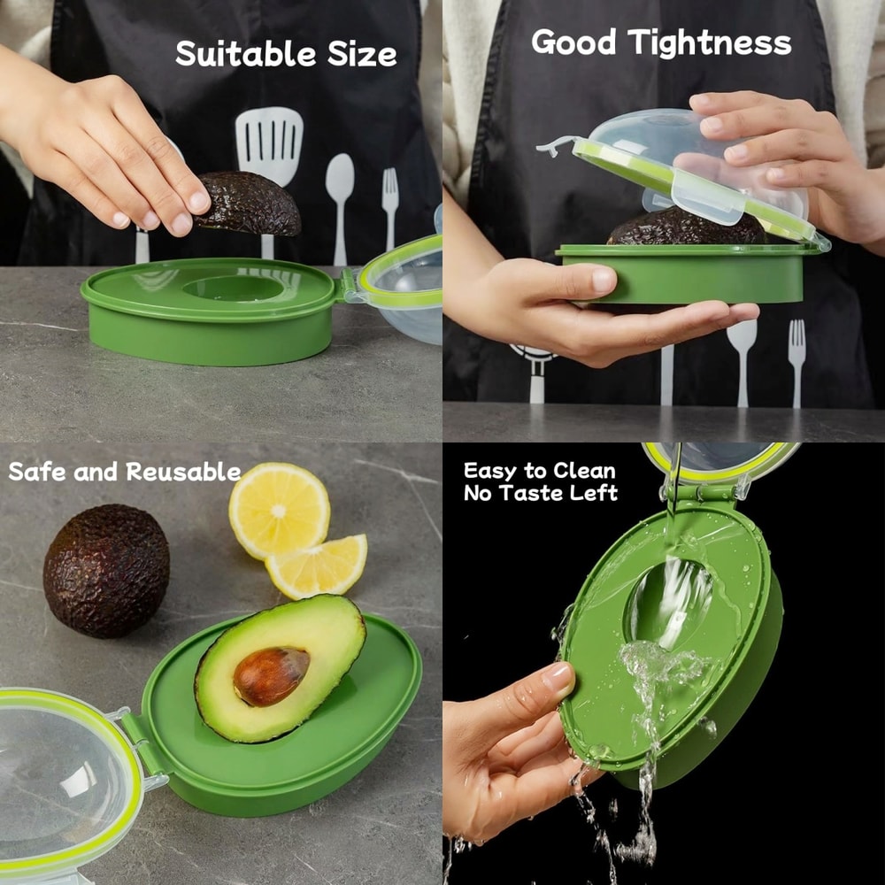 Avocado Storage Box Reusable Crisper Fruit Slicer Saver Space Saving Keeper Container For Food Fres 2