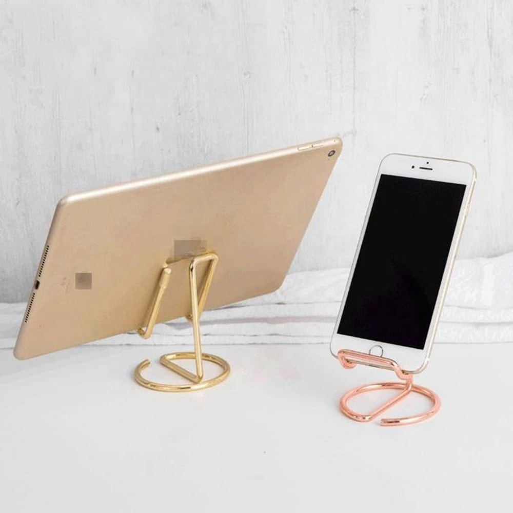 Gold Metal Lazy Wire Mobile Phone Holder Portable Storage Rack For Desk And Ipad Accessories 1