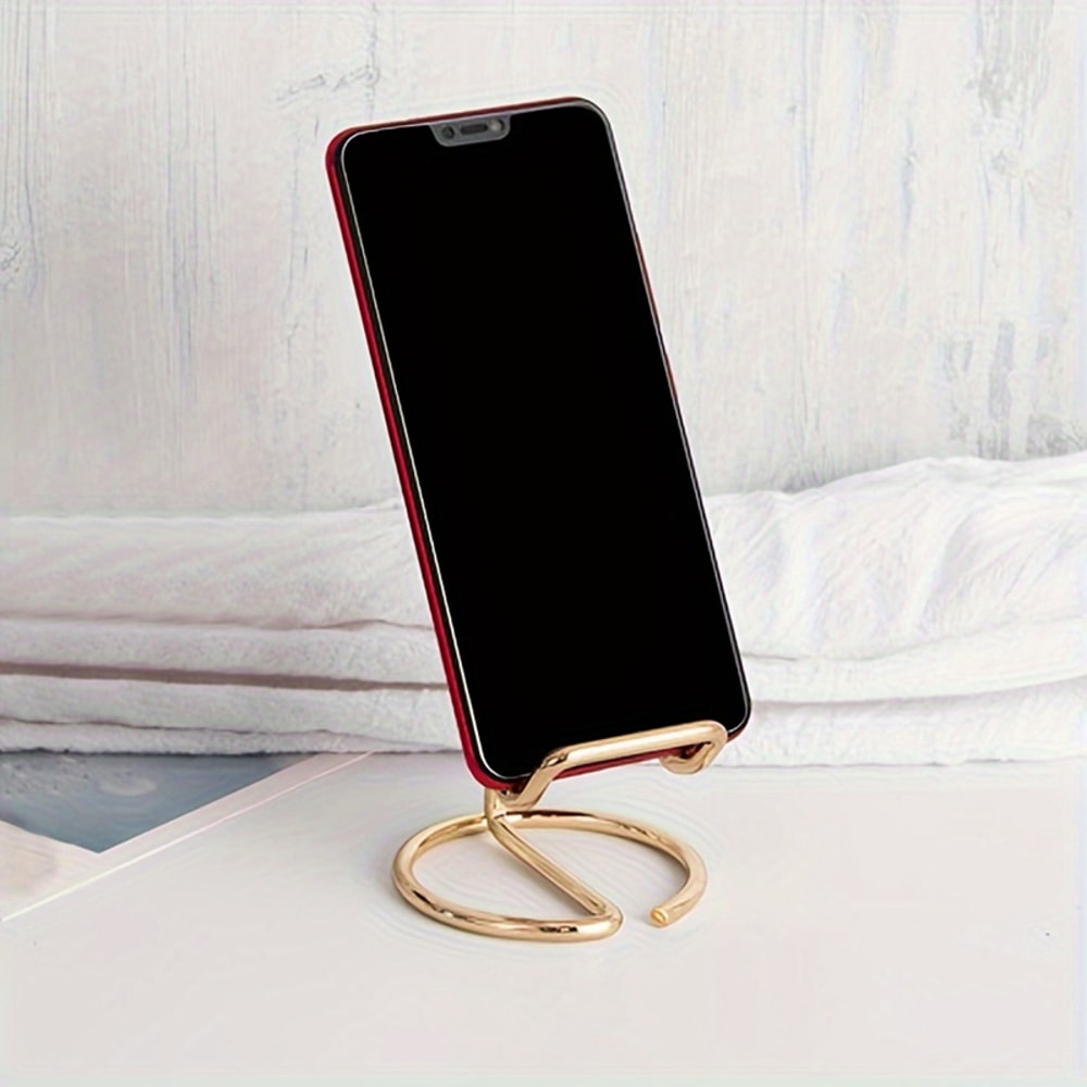 Gold Metal Lazy Wire Mobile Phone Holder Portable Storage Rack For Desk And Ipad Accessories 3