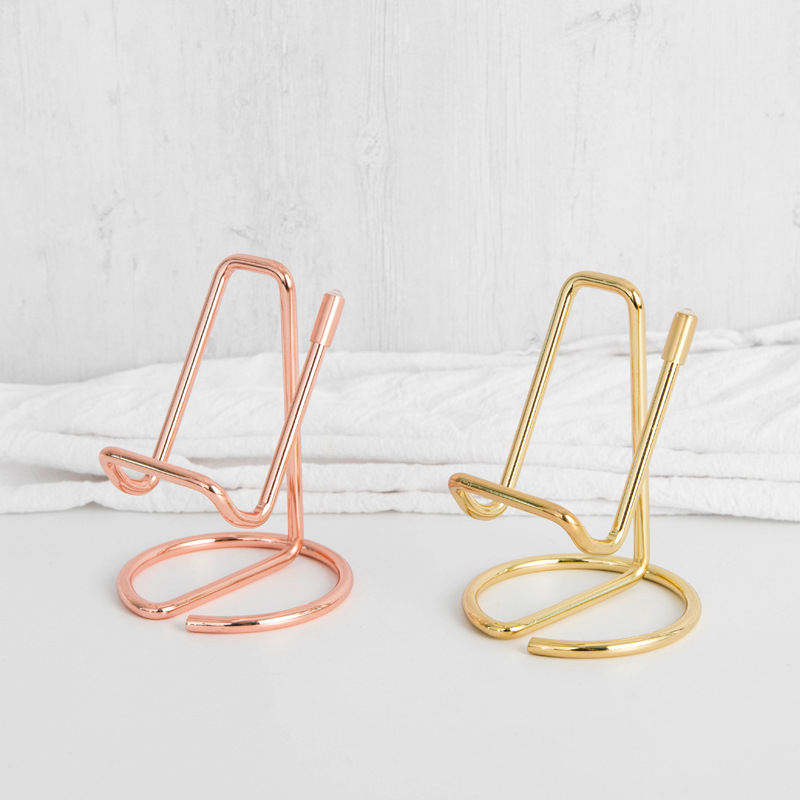 Gold Metal Lazy Wire Mobile Phone Holder Portable Storage Rack For Desk And Ipad Accessories 4