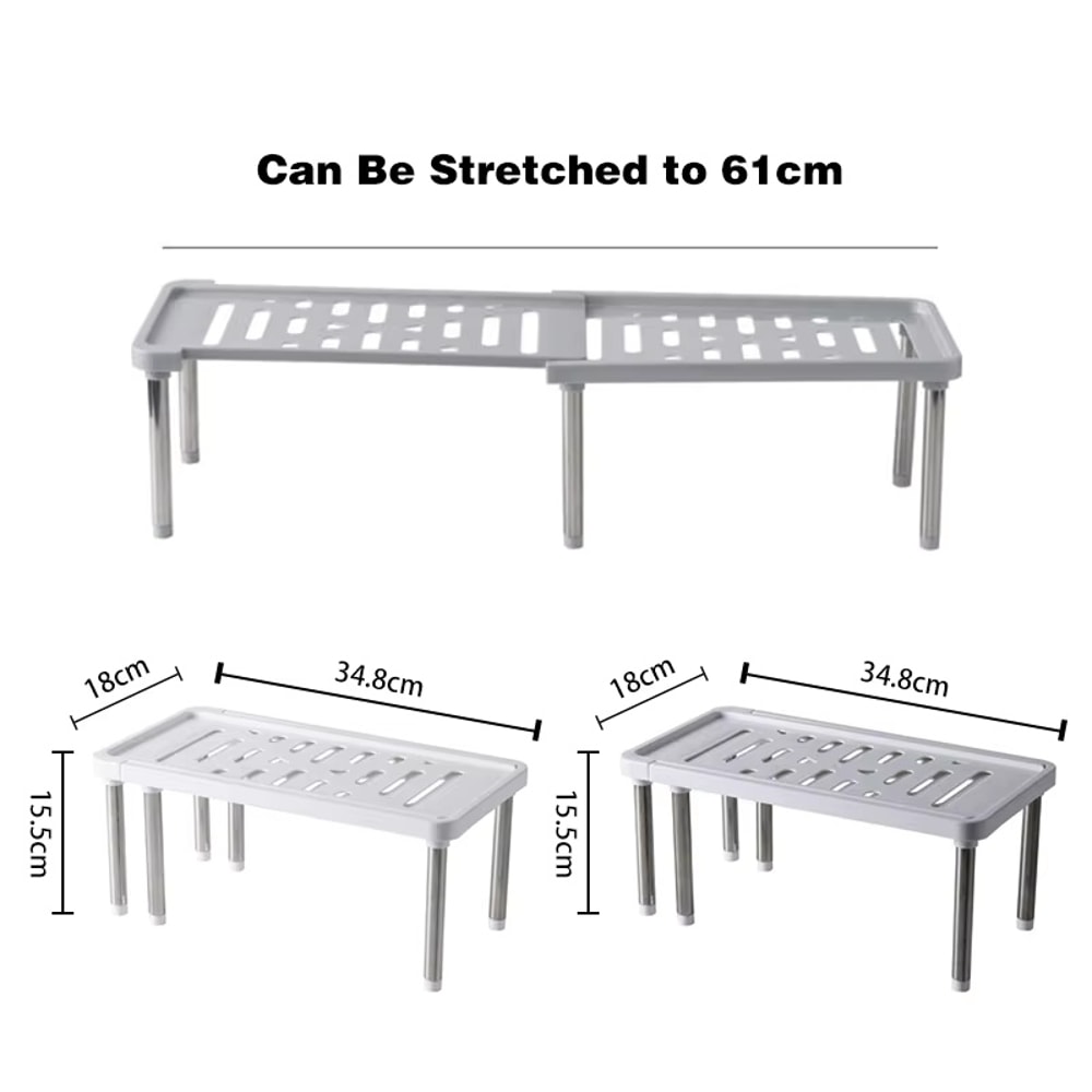 Multifunctional Cabinet Organizer Retractable Storage Rack for Kitchen Shelf and Dish Seasoning Bottles