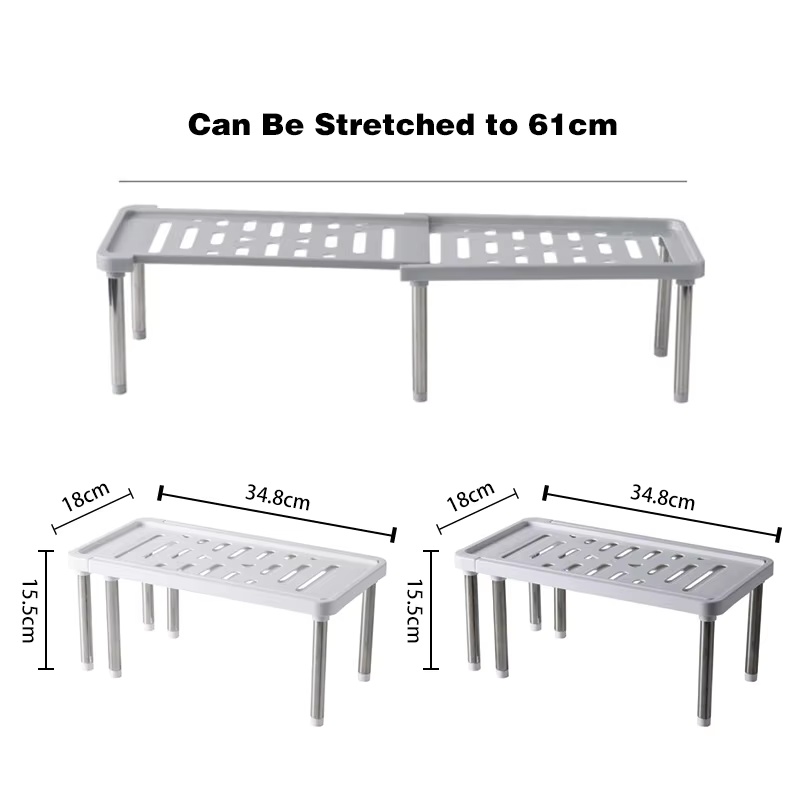 Multifunctional Cabinet Organizer Retractable Storage Rack for Kitchen Shelf and Dish Seasoning Bottles