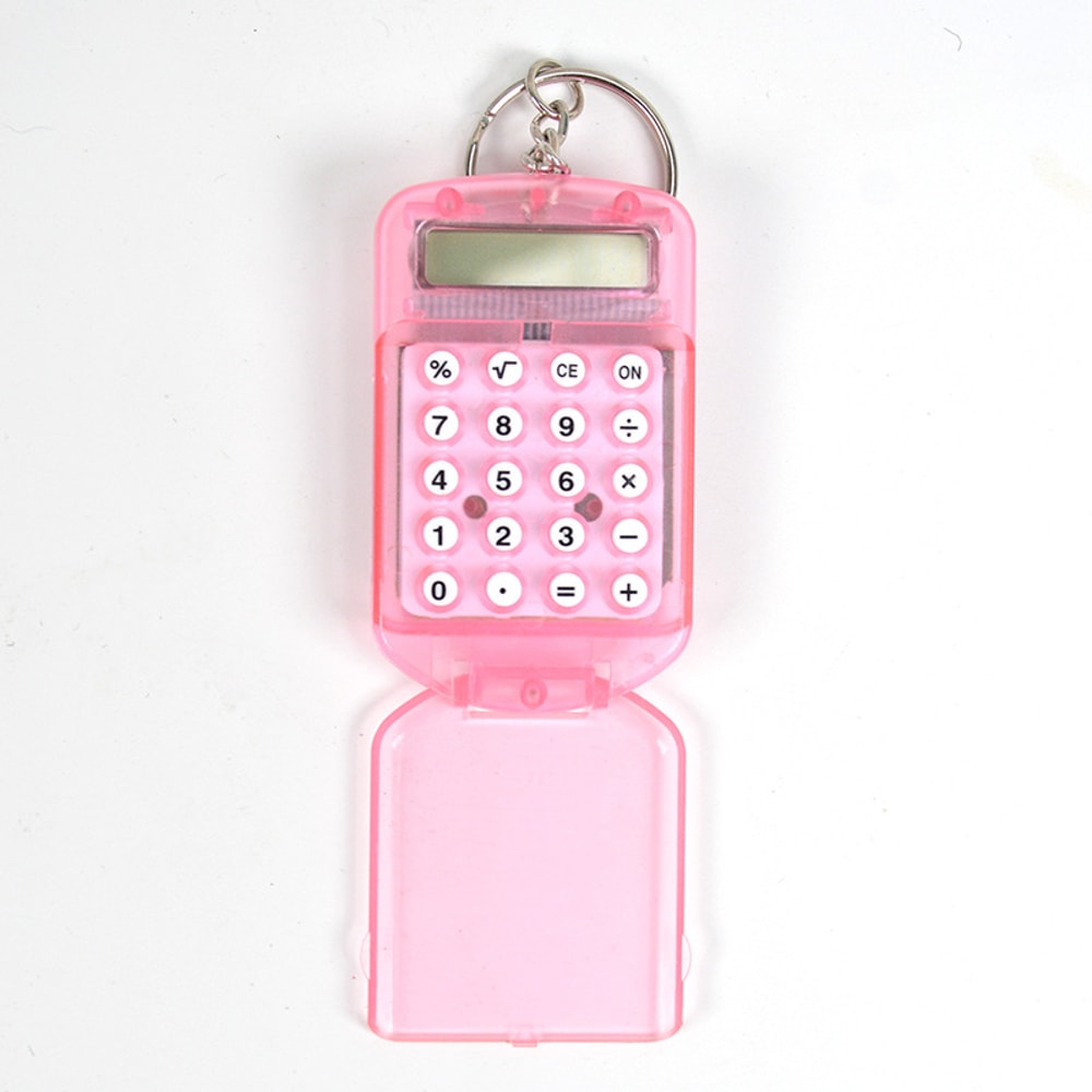 Cute Cartoon Mini Calculator With Keychain Digits Display Pocket Size For School Gifts And Kids 7