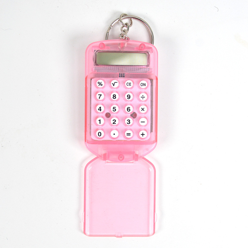 Cute Cartoon Mini Calculator With Keychain Digits Display Pocket Size For School Gifts And Kids 7