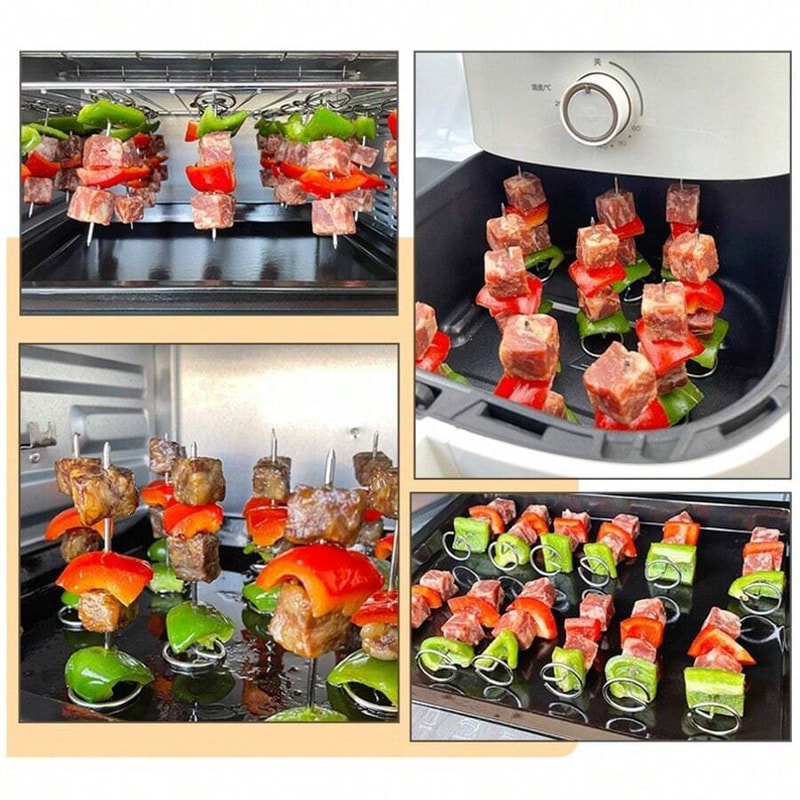 Reusable Stainless Steel Kabob Skewers BBQ Stick Grilling Kebab Tool 1