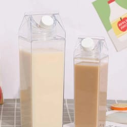 portable clear box milk carton water bottle transparent plastic for tea juice milk bottles