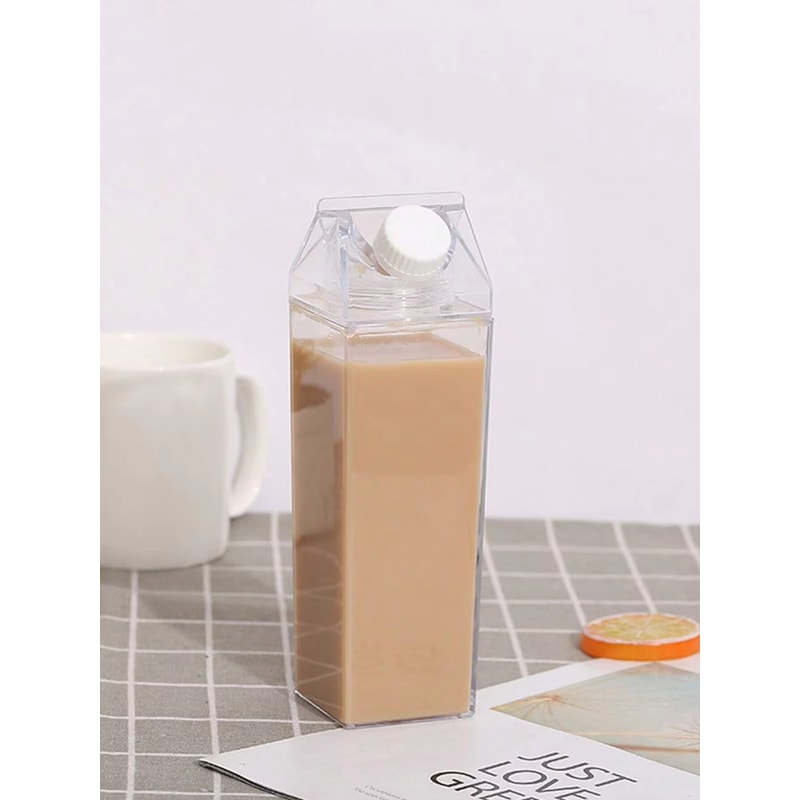 Portable Clear Box Milk Carton Water Bottle Transparent Plastic For Tea Juice Milk Bottles 2