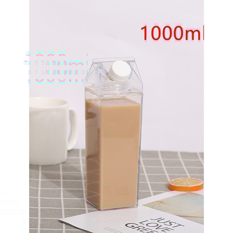 Portable Clear Box Milk Carton Water Bottle Transparent Plastic For Tea Juice Milk Bottles 5
