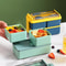 Microwave Bento Box for Kids Double Layer Food Storage Container with Fork Spoon Dinnerware Set