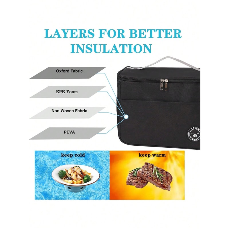 Leakproof Lunch Container Thermal Insulated Lunch Bag Tote For Office Travel 2