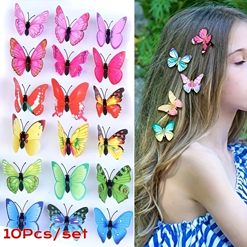 Hair Accessories Butterfly Hair Clips 3D PVC Simulation For Girls Party 0