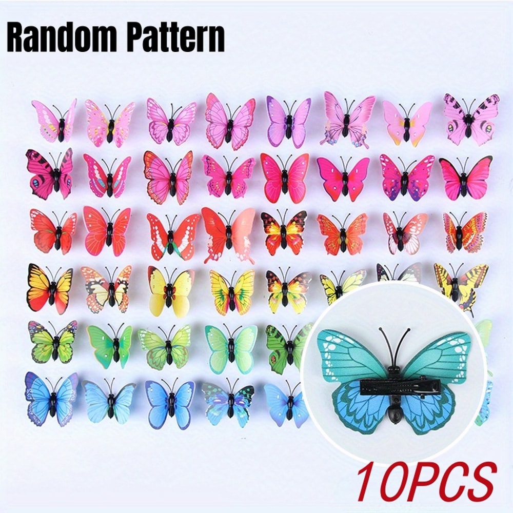 Hair Accessories Butterfly Hair Clips 3D PVC Simulation For Girls Party 5