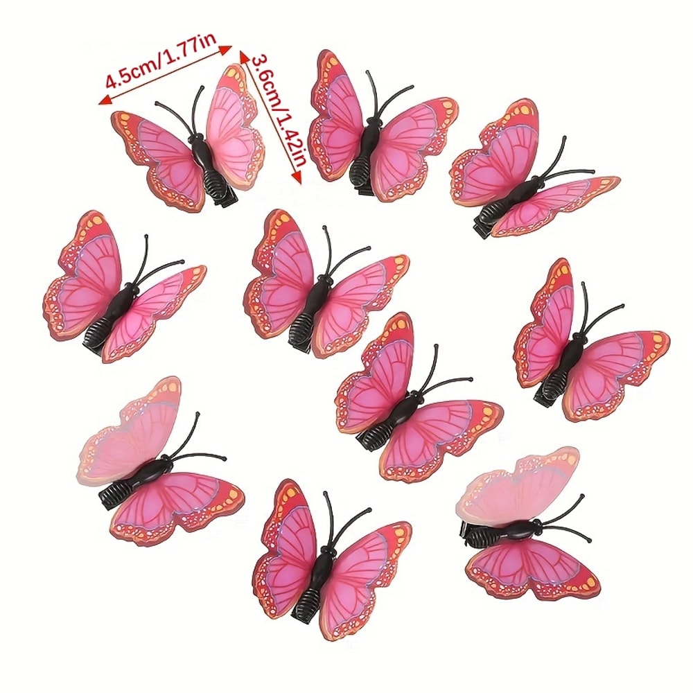 Hair Accessories Butterfly Hair Clips 3D PVC Simulation For Girls Party 3