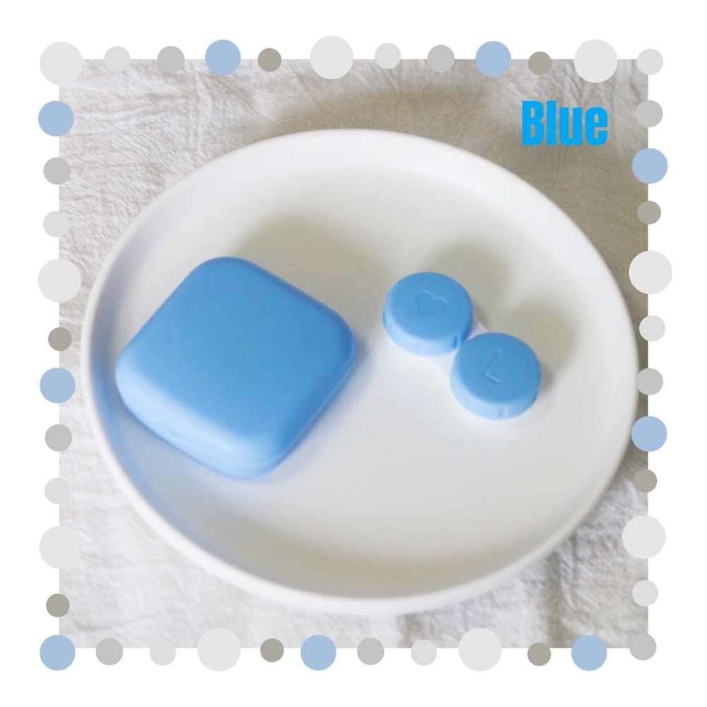 Solid Color Portable Contact Lens Case Travel Kit With Tweezer Suction Stick Mini Soaking Storage B 7