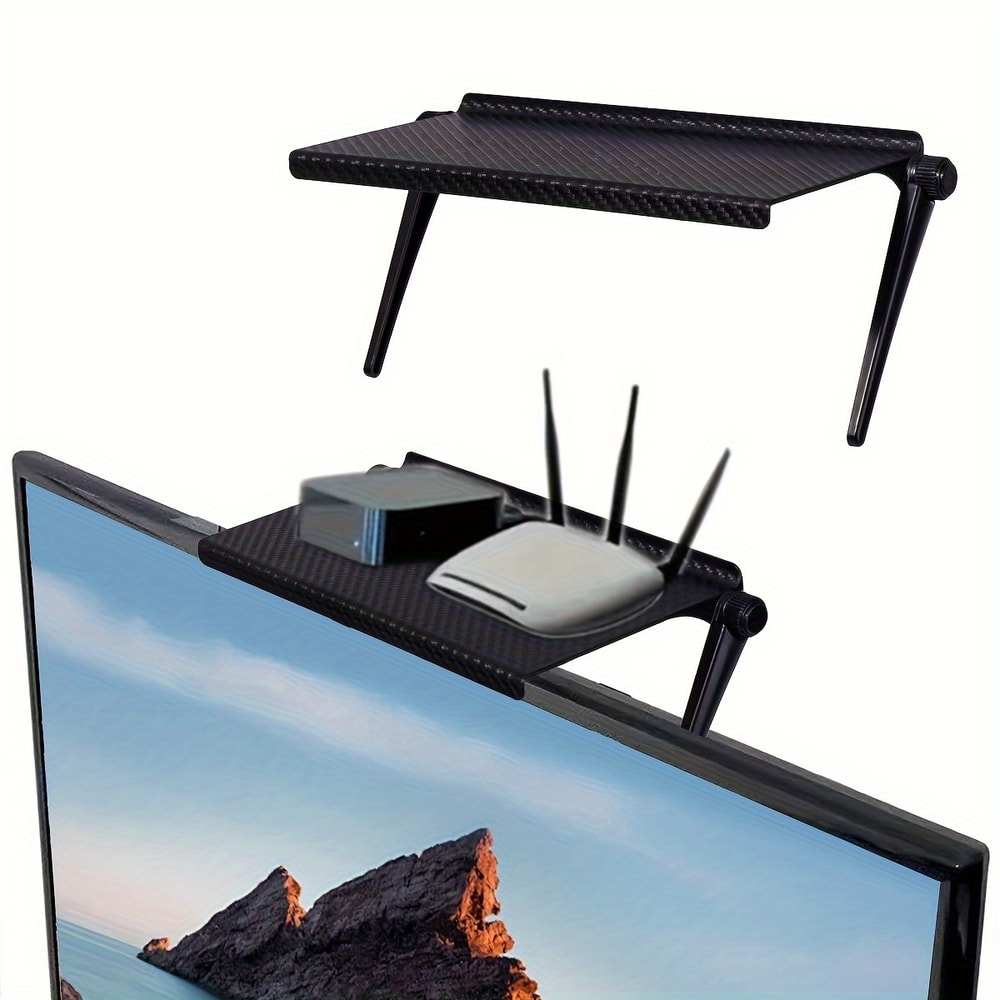 Adjustable TV Screen Top Storage Shelf Computer Desktop Display Stand Monitor Storage Rack 0