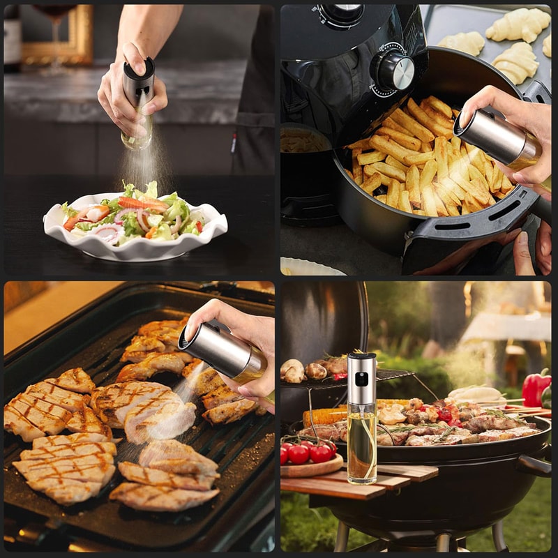 Olive Oil Cooking Spray Bottle Foodgrade Glass Kitchen Sprayer For Barbecues Baking And Salads 3