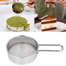 stainless steel fine mesh sieve strainer hand-held flour sifter for sugar cocoa matcha powder kitchen baking strainers