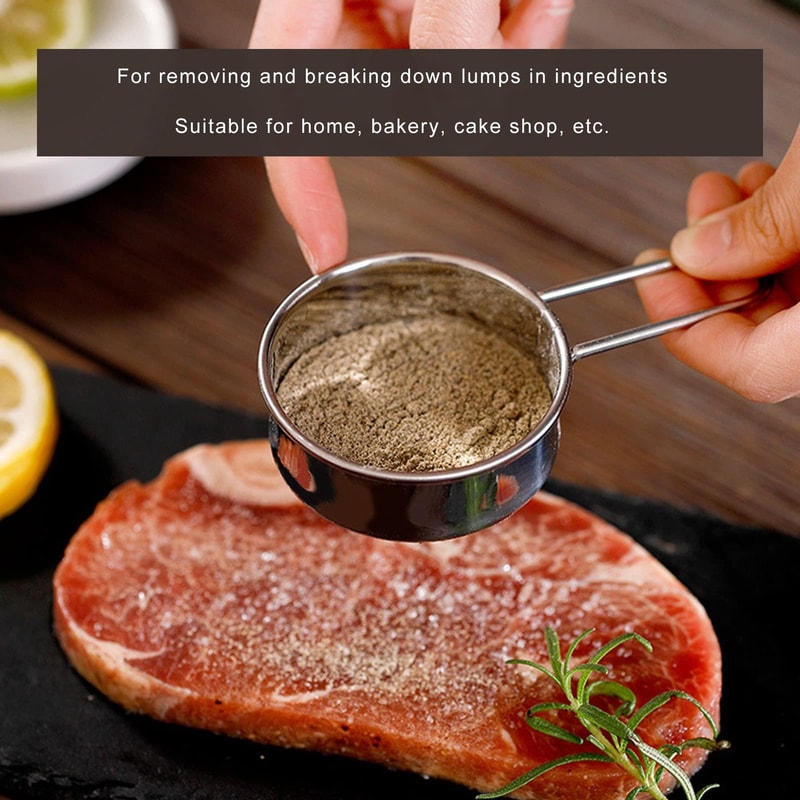 Stainless Steel Fine Mesh Sieve Strainer Handheld Flour Sifter For Sugar Cocoa Matcha Powder Kitche 1