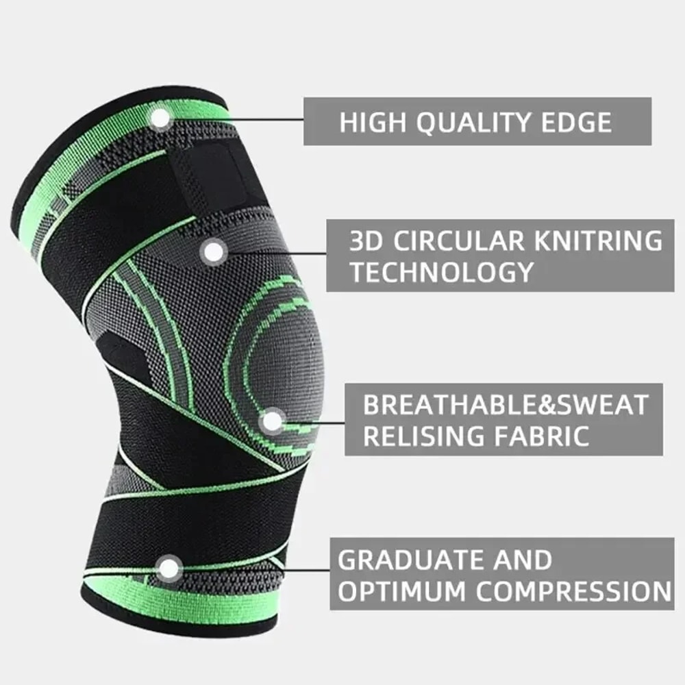 Knee Compression Sleeve With Adjustable Straps For Sports Running And Working Out 3
