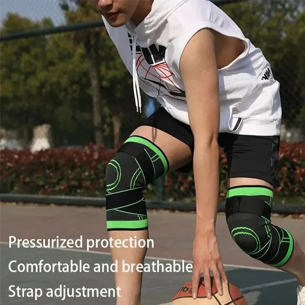 Knee Compression Sleeve With Adjustable Straps For Sports Running And Working Out 2