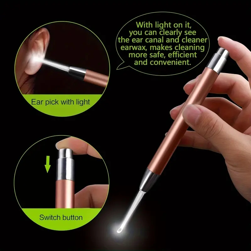 Luminous Ear Scoop With Light Stainless Steel Visual Ear Cleaner 2