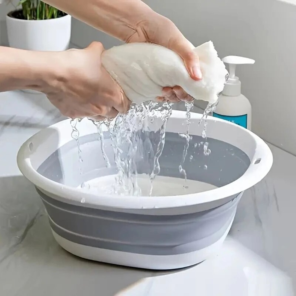 Foldable Foot Soak Tub Collapsible Plastic Basin For Feet Soaking And Laundry Use 2