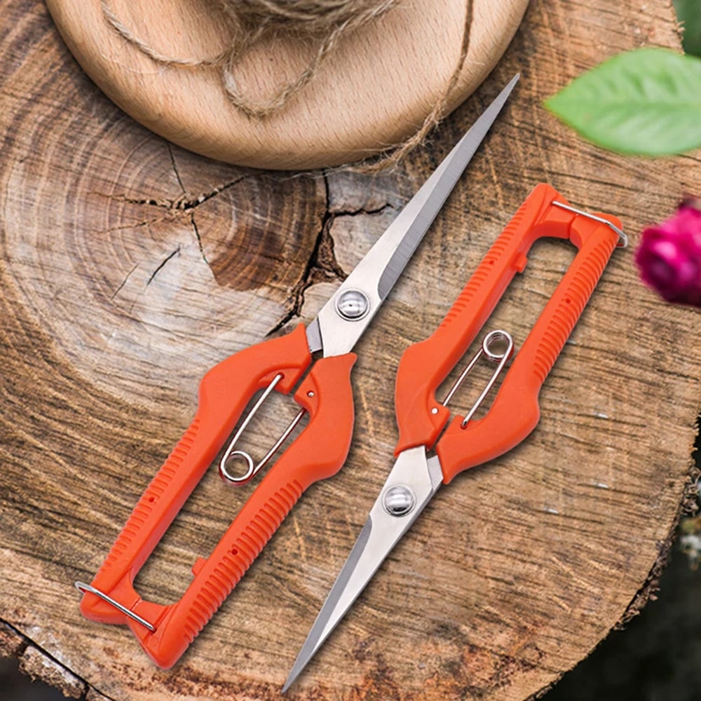 Professional Stainless Steel Grape Scissors Pruning Shears With Lock For Vegetable Patch And Bonsai 2