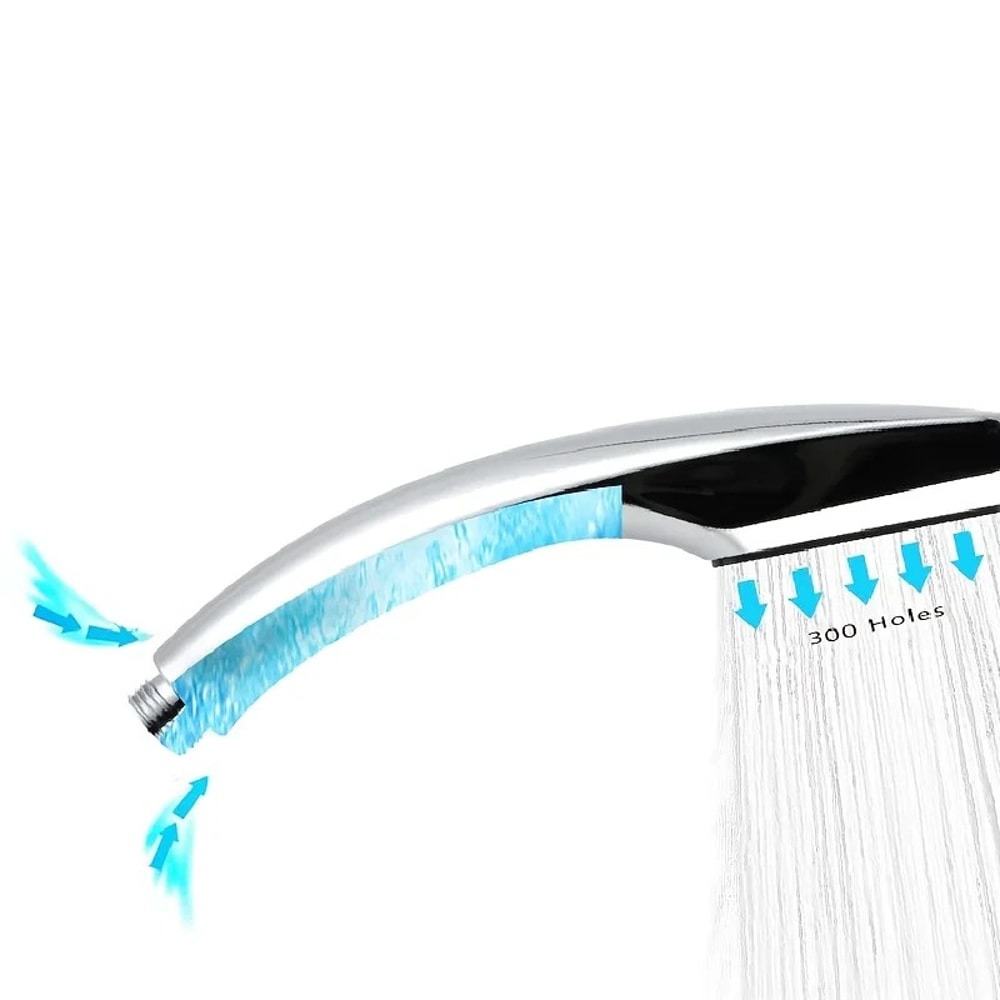 High Pressure Rainfall Shower Head Water Saving Chrome Nozzle Square Bathroom Accessories