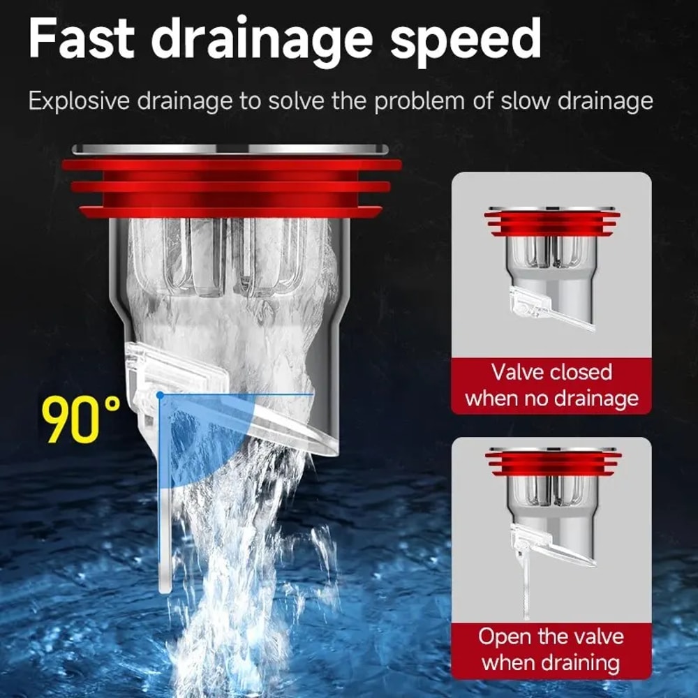 Shower Floor Drain Plug Odor Proof Backflow Preventer For Kitchen Bathroom Toilet Sewer 4