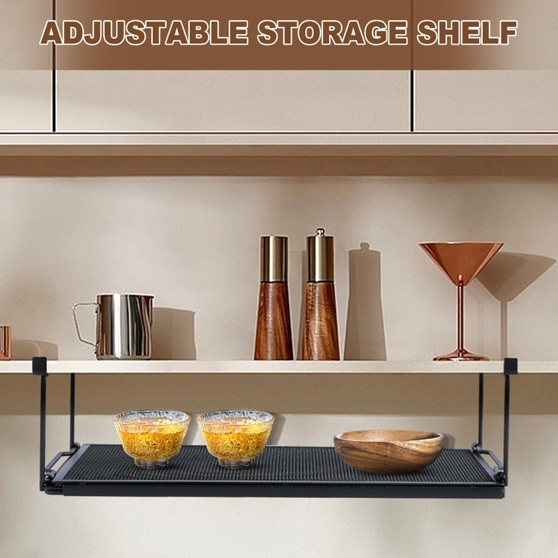 Multipurpose Extendable Under Cabinet Organizer Shelf Steel Hanging Storage Rack For Kitchen And Ho 3