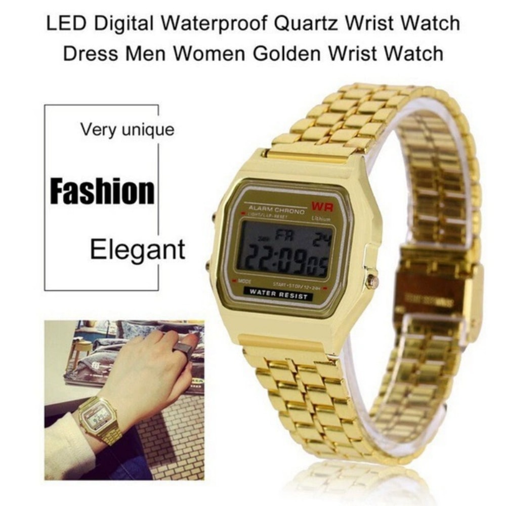 LED Digital Sports Watch Steel Strap Watch For Men And Women Multifunction Electronic Clock 4