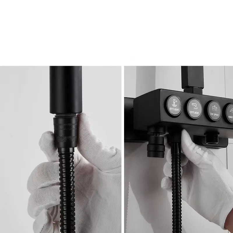 Stainless Steel Black Hose Extension Pipe for Bathroom Shower and Water Pipe