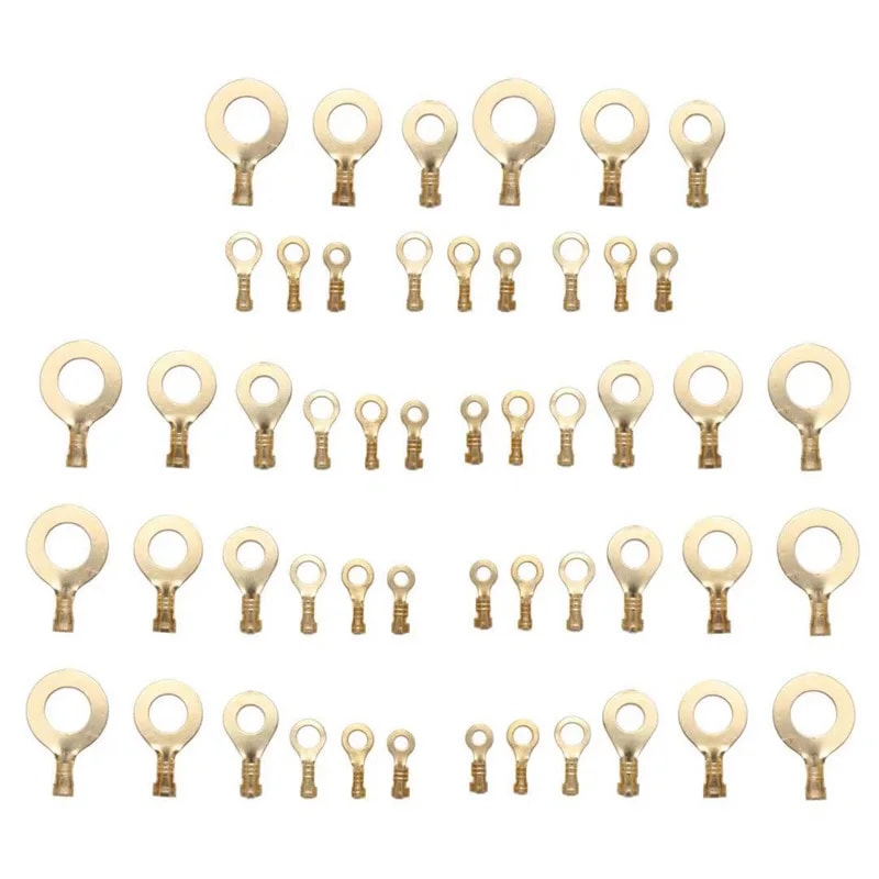 Terminal Block Wire Connector Set Otype Ground Lugs ColdPressed Copper Tab 4