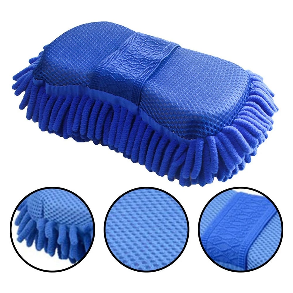 Microfiber Car Wash Glove Chenille Sponge Multipurpose Detailing Tool 4