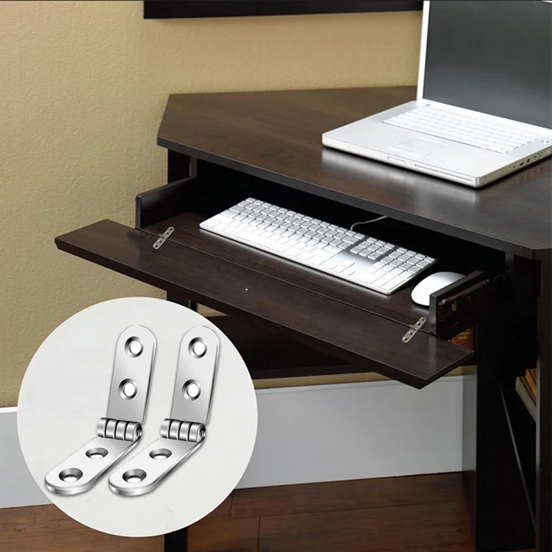 Foldable Hinges For Sewing Machine Cabinet Rounded Corner Buffer Hinge Furniture Hardware Set 2