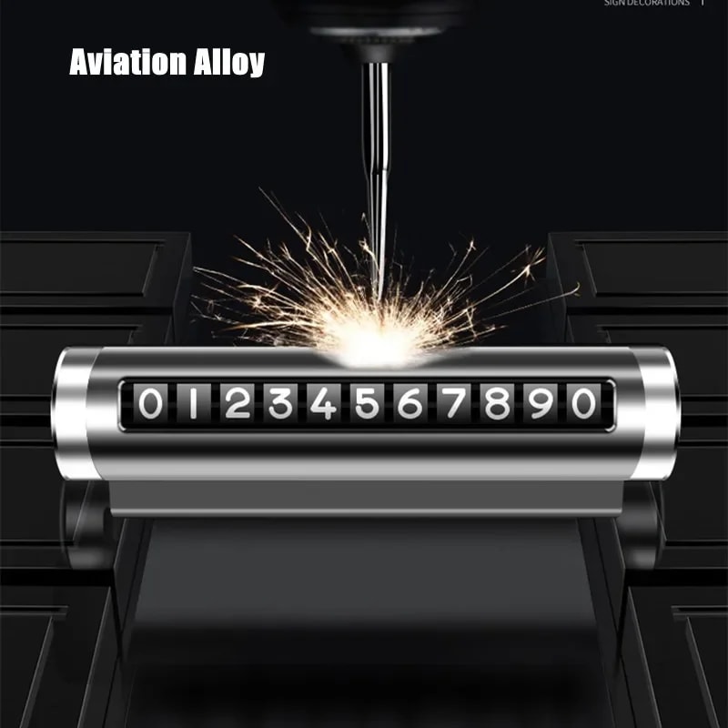 Universal Metal Car Temporary Parking Card Rotate Phone Number Plate Aluminum Stickers Car Stop Aut 1