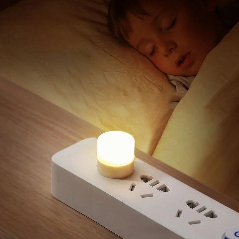 LED Mini USB Night Light Warm White Eye Protection Book Reading Lamp USB Plug Computer Mobile Power 2