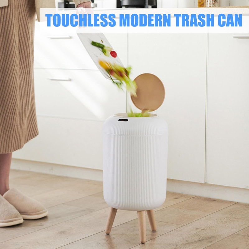 Motion Sensor Trash Can For Bedroom Bathroom Kitchen Automatic Smart Trash Can With Lid 5