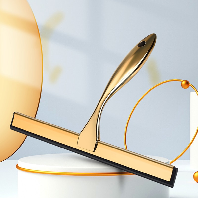 Stainless Steel Shower Squeegee With Hook For Bathroom Mirrors Windows Tiles Kitchen Cleaning 3