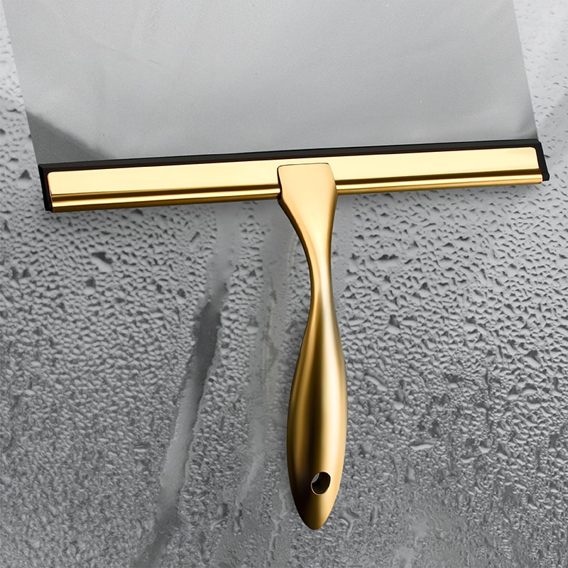 Stainless Steel Shower Squeegee With Hook For Bathroom Mirrors Windows Tiles Kitchen Cleaning 4