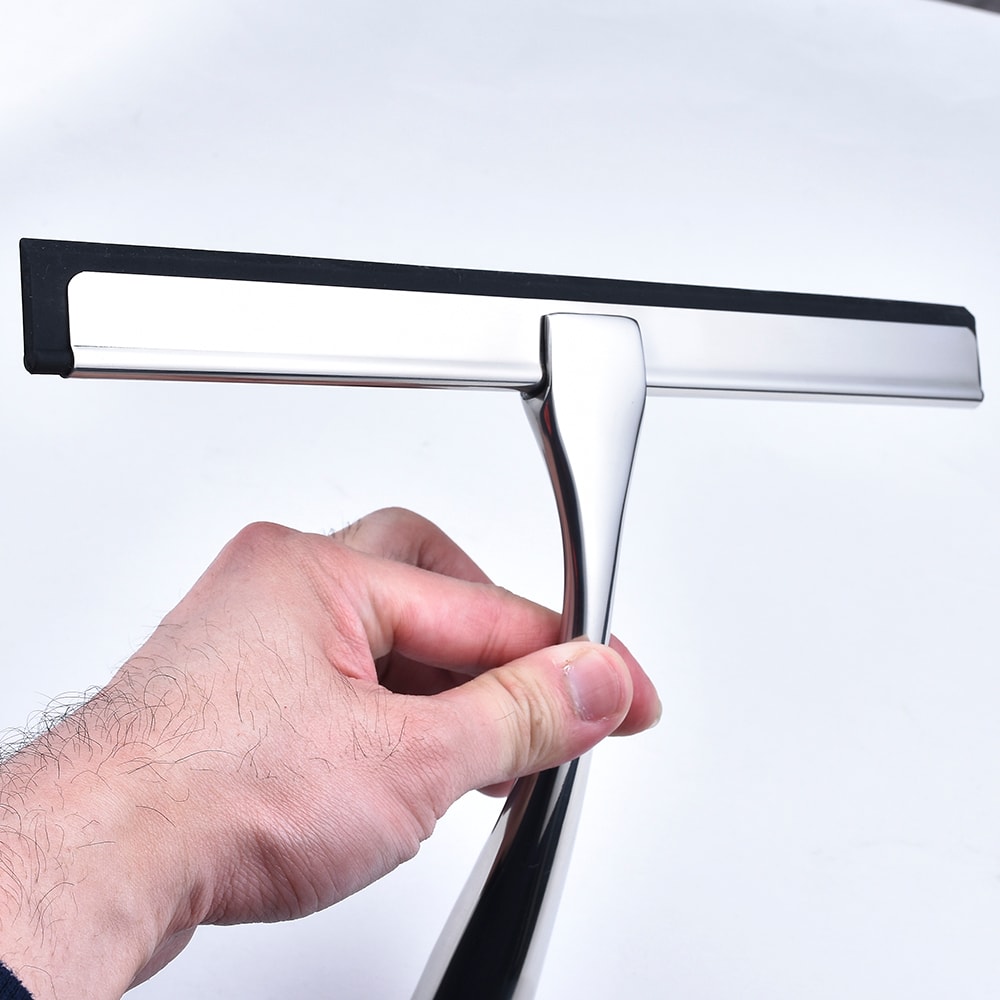 Window Wiper Silicone Rubber Shower Squeegee Blade With Suction Cup Hook For Bathroom Household Use 2