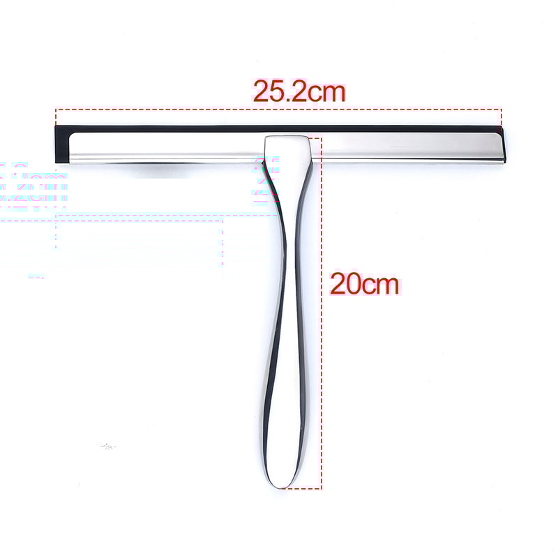 Stainless Steel Glass Wiper Shower Squeegee With Silicone Rubber Scraper For Car Mirror And Bathroo 5