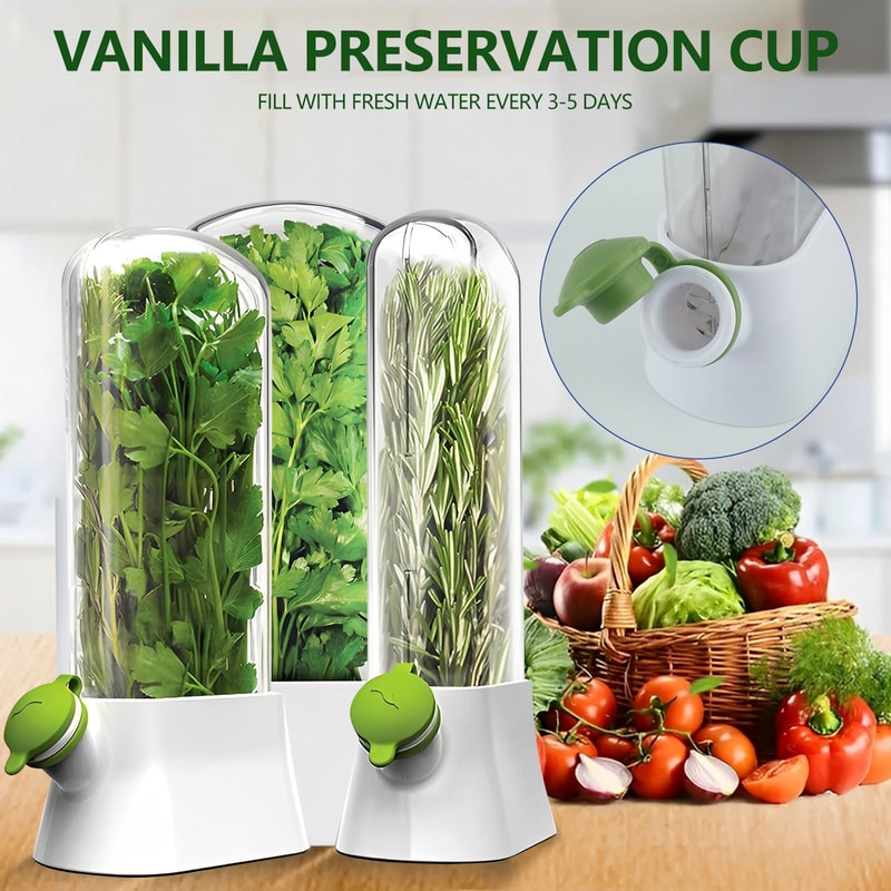 Vegetable Preserving Bottle For Kitchen Herb Saver For Refrigerator Fresh Herb Keeper Pod Cilantro 1