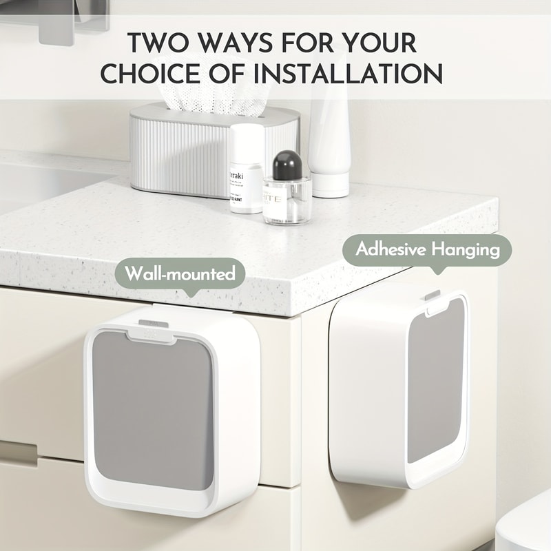 Motion Sensor Waste Bin Wall Mounted Hanging Trash Can With Lid For Under Sink Kitchen Cabinet Door 1