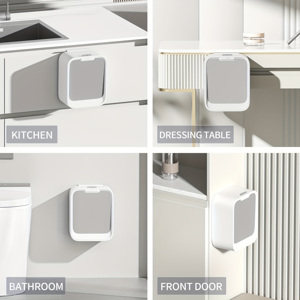 Motion Sensor Waste Bin Wall Mounted Hanging Trash Can With Lid For Under Sink Kitchen Cabinet Door 3