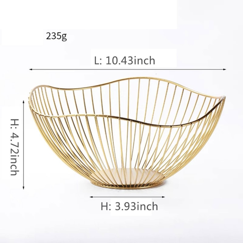 Metal Fruit Basket Simple Fruit Basin MultiSize Iron Snack Storage Bread Vegetable Organizer Kitche 5