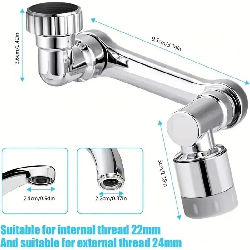 Faucet Extender Alloy Robotic Arm 1080 Rotating Universal Faucet Extension For Bathroom Sink 5