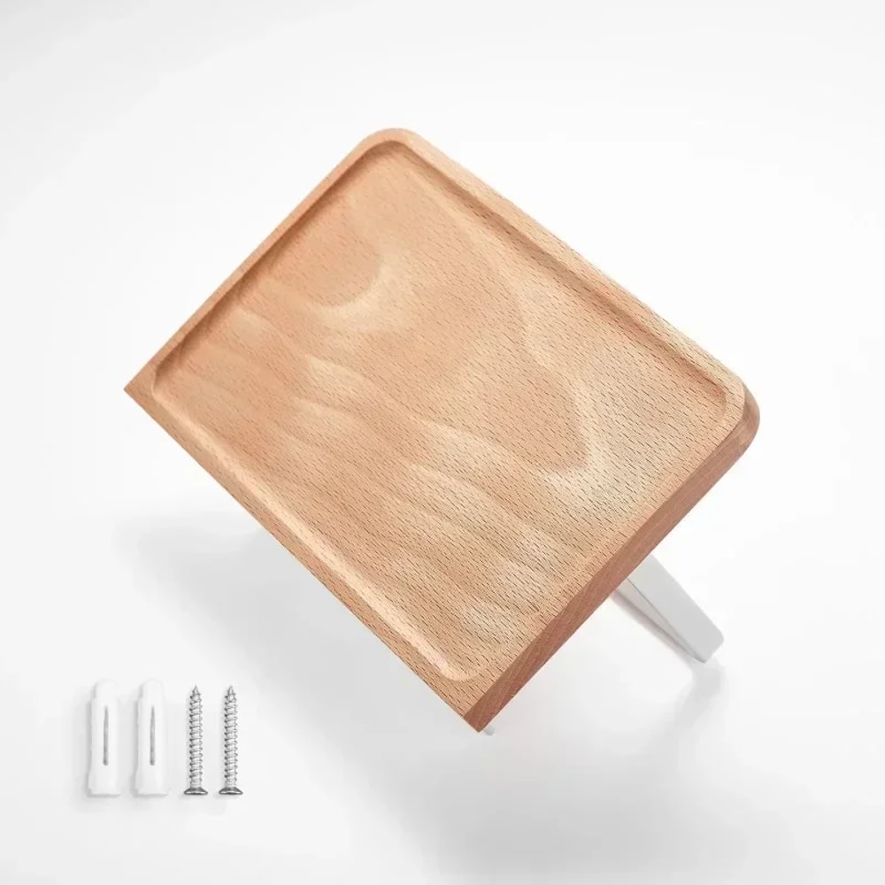 Wall Mount Wooden Toilet Paper Holder Bathroom Storage Shelf With Phone Holder Towel Roll Shelf For 3