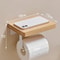 Wall Mount Wooden Toilet Paper Holder Bathroom Storage Shelf With Phone Holder Towel Roll Shelf For 7